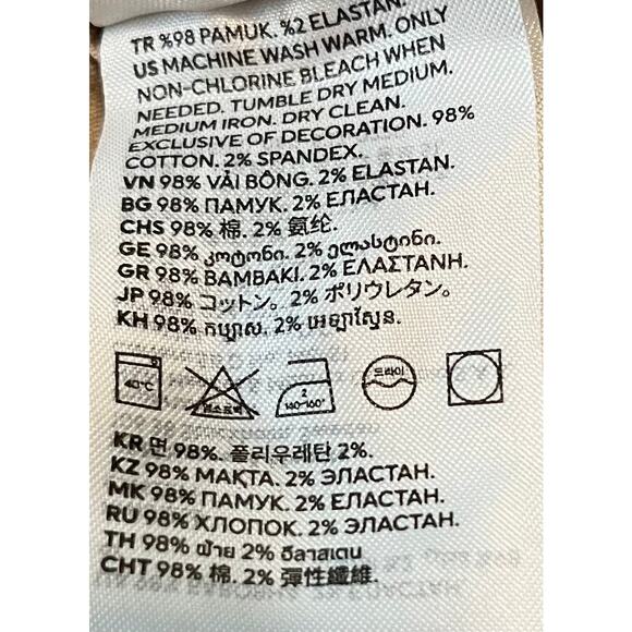 H&M HI-RISE, FLARED/BOOT CUT, KHAKI TROUSERS, WOMENS, 0 (TALL), BEIGE KHAKI - Picture 11 of 11